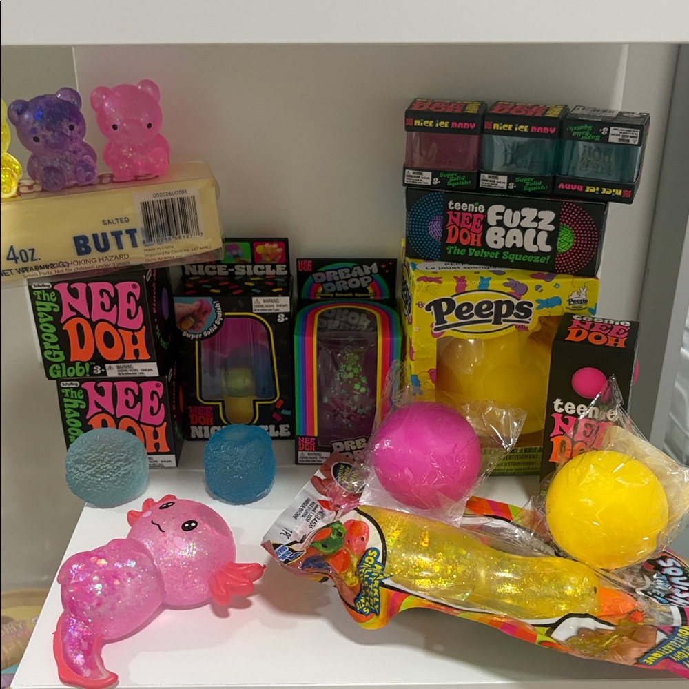 Authentic Needoh pizza, Nice Sicle,Cube, & SourPatch/Fish, Toxic waste squish,